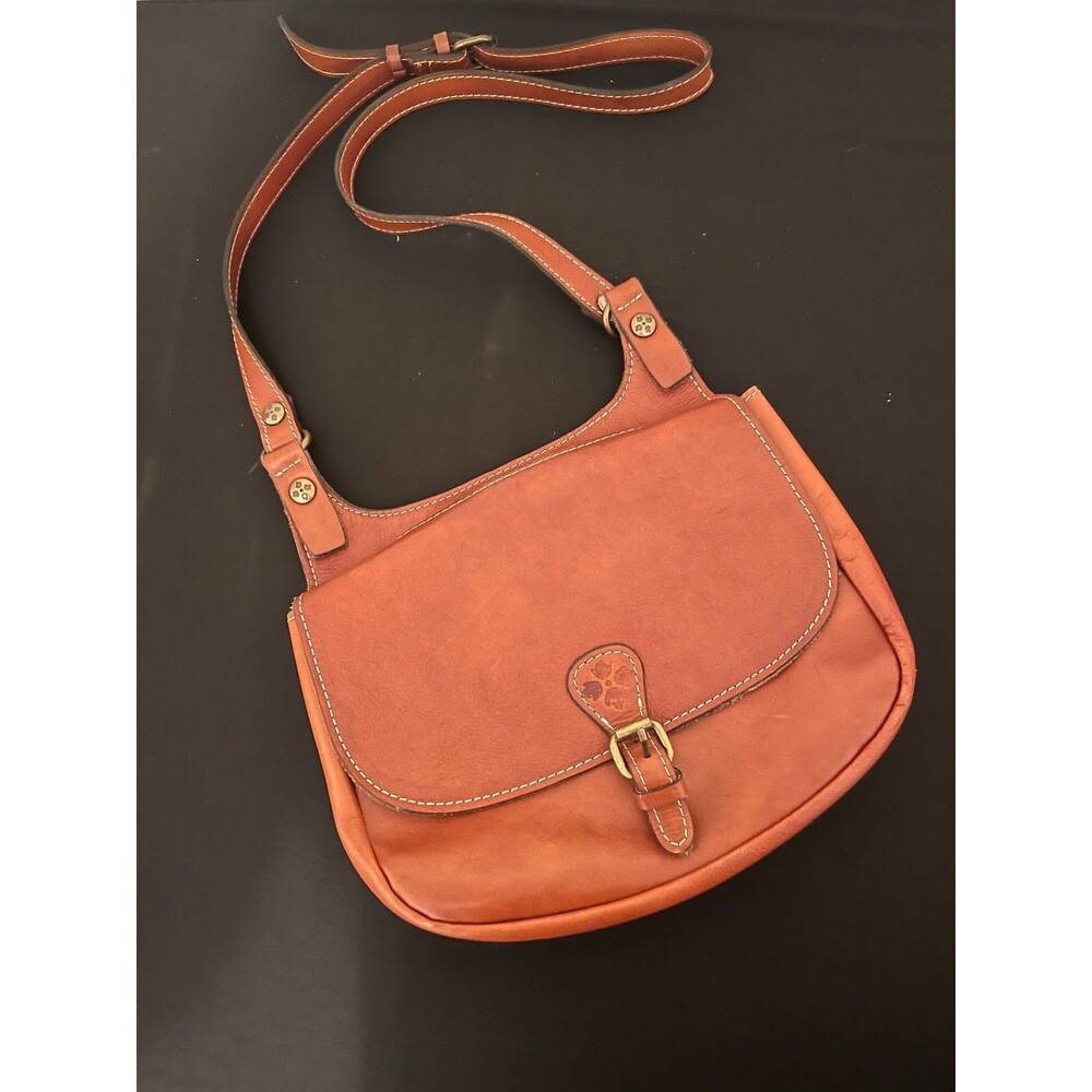 Patricia Nash Leather Crossbody Flap Magnet‎ Closure Tan Handbag New